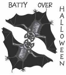 detailed halloween bat machine embroidery pattern - Batty for decorative wall hangings