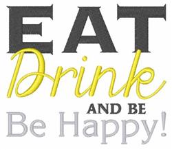 Be Happy - 5x7 design detailed machine embroidery design perfect for reusable tote bags