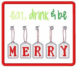 Be Merry - 5x7 merry detailed machine embroidery design perfect for kitchen aprons