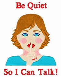 Be Quiet - 5x7 quiet detailed machine embroidery design perfect for reusable tote bags