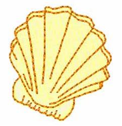 quick stitch shell machine embroidery pattern - Beach Font Shell for Beach Towels