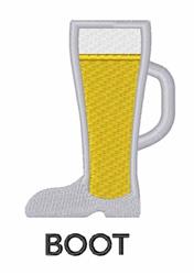 Fun beer boot with golden beverage and gray handle, perfect for celebrations and festive gatherings.