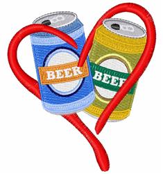 detailed heart machine embroidery pattern - Beer Lover perfect for reusable tote bags