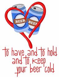 heart detailed machine digital embroidery - Beer Lover perfect for Drink Labels