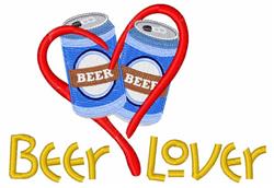 Beer Lover - 5x7 heart detailed machine embroidery design for Picnic Supplies