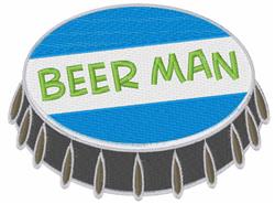 Beer Man - 5x7 man detailed machine embroidery design perfect for reusable tote bags