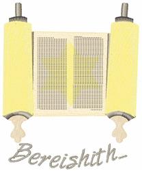 Bereishith Torah - 4x4 torah detailed machine embroidery design for kitchen tea towels