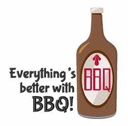 Better With BBQ! - 5x7 bbq! detailed machine embroidery design for Grill Aprons