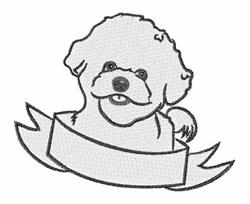 puppy dog detailed machine embroidery - Bichon Frise Head for patchwork quilt blocks