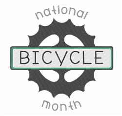 Bicycle Month - 4x4 month detailed embroidery design for Community Event T-Shirts