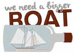 detailed boat machine embroidery pattern - Bigger Boat perfect for Nautical Decor