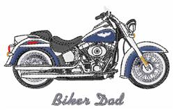 dad detailed machine digital embroidery - Biker Dad perfect for patchwork quilt blocks