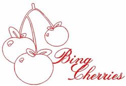 Bing Cherries - 4x4 leaf redwork machine embroidery design for decorative pillow covers