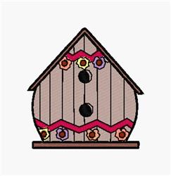 Birdhouse - 4x4 bird detailed machine embroidery design for patchwork quilt blocks