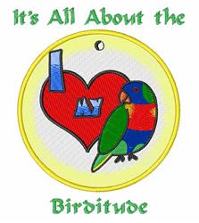 detailed bird machine embroidery pattern - Birditude for decorative pillow covers