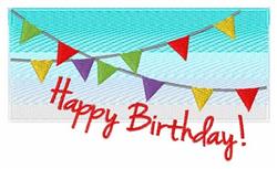 detailed flag machine embroidery pattern - Birthday Flags for reusable tote bags