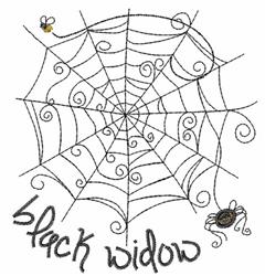 Black Widow Spider - 4x4 ghost beginner-friendly embroidery design for reusable tote bags