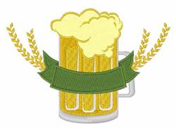 Blank Caption Beer - 5x7 beer detailed machine embroidery design for reusable tote bags