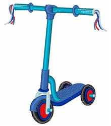 Blue Scooter - 4x4 scooter beginner-friendly embroidery design for reusable tote bags