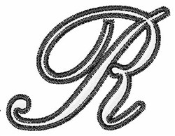 Cursive Upper Case R Embroidery Design | EmbroideryDesigns.com