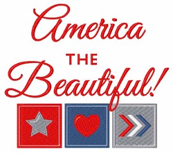 America The Beautiful Embroidery Design | EmbroideryDesigns.com