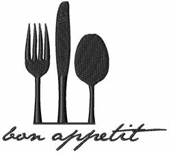 Bon Appetit - 5x7 appetit beginner-friendly embroidery design for kitchen tea towels