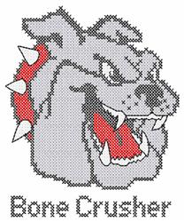 Bone Crusher - 5x7 puppy dog detailed machine embroidery design for reusable tote bags