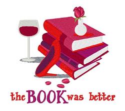 rose detailed machine digital embroidery - Book Was Better perfect for kitchen aprons
