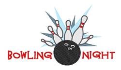detailed night machine embroidery pattern - Bowling Night perfect for kitchen aprons