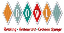 Bowling Restaurnat - 5x7 restaurnat detailed embroidery design for Bowling League Apparel