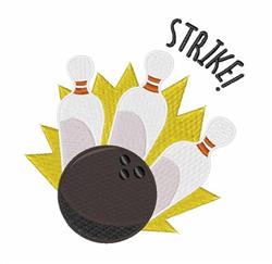 Bowling Strike - 5x7 strike detailed machine embroidery design for Team Shirts
