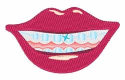 beginner-friendly smile machine embroidery pattern - Braces Smile for kitchen tea towels
