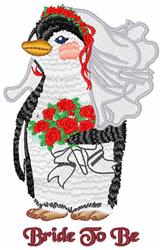 Bride To Be - 5x7 penguin detailed machine embroidery design for Wedding Signs