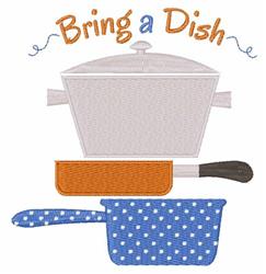 dish detailed machine digital embroidery - Bring A Dish perfect for Pillow Cases