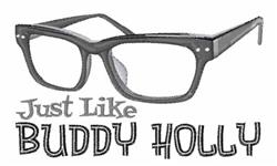 beginner-friendly holly machine embroidery pattern - Buddy Holly for reusable tote bags