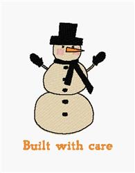 snowman detailed machine embroidery - Built With Care perfect for kitchen aprons