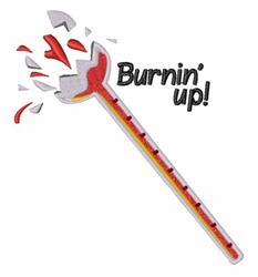 beginner-friendly up! machine embroidery pattern - Burning Up! for kitchen tea towels