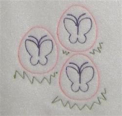 Butterfly Eggs - 4x4 butterfly quick stitch embroidery design for decorative pillow covers