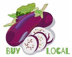 Buy Local - 5x7 leaf detailed machine embroidery design perfect for reusable tote bags
