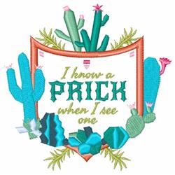 Playful cacti with pink flowers and a humorous text banner, surrounded by vibrant geometric shapes.