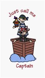 Call Me Captain - 5x7 bird detailed embroidery design for Kids Costumes