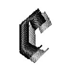 quick stitch font machine embroidery pattern - Calligraphy Shadow Font c for decorative pillow covers