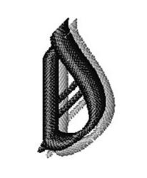 font quick stitch machine embroidery - Calligraphy Shadow Font D for kitchen aprons