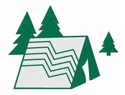 detailed tree machine embroidery pattern - Camp Scene perfect for kitchen tea towels