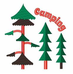 detailed tree machine embroidery pattern - Camping Trees for Outdoor Accessories
