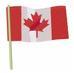 Canada flag on a green stick featuring a vibrant red maple leaf design, perfect for national holidays.