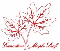 beginner-friendly tree redwork machine embroidery pattern - Canadian Maple for kitchen tea towels