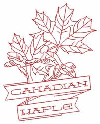 tree redwork machine digital embroidery - Canadian Maple perfect for kitchen aprons
