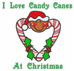 detailed christmas Santa Claus machine embroidery pattern - Candy Canes for decorative pillow covers