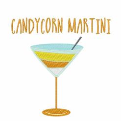 detailed halloween candy corn machine embroidery pattern - Candycorn Martini for kitchen tea towels